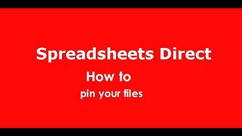 @Spreadsheetsdir Spreadsheets Direct - How To Pin Your Files In Excel Tutorial