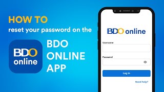 How to reset your password on the BDO Online app