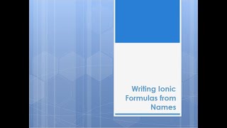 Naming Ionic Compounds Part 2