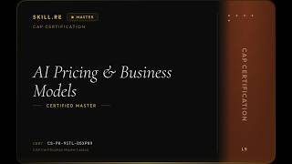 CAP Certification: AI Pricing & Business Models