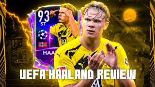 UCL HAALAND GAMEPLAY REVIEW | INFORM BEAST STRIKER | A PLAYER FAVOURITE IN FIFA MOBILE 21