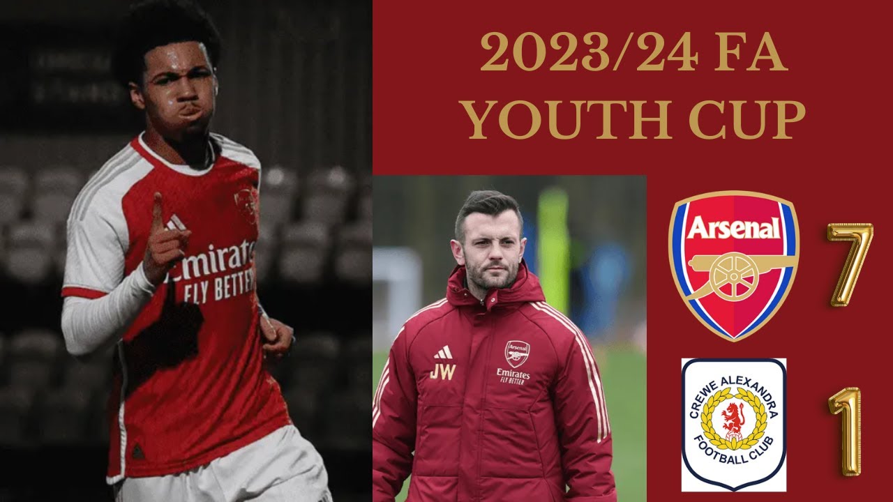 2023/24 FA YOUTH CUP ARSENAL U18 CRUSHED CREWE ALEXANDRA U18 71 