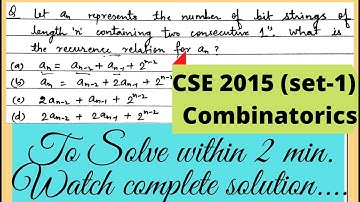 GATE CSE 2015 (set-1) solution | Combinatorics