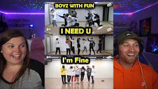 FIRST TIME REACTING TO BTS DANCE PRACTICES FESTA 2023 BOYZ WITH FUN + I NEED U + I&#39;M FINE !