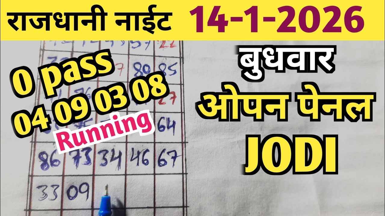 RAJDHANI NIGHT TODAY MATKA TRICK 14/1/2026 WEDNESDAY/RAJDHANI NIGHT OTC