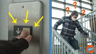 Stairs vs Elevator Race! Which is faster?