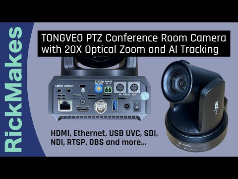 TONGVEO PTZ Conference Room Camera with 20X Optical Zoom and AI Tracking