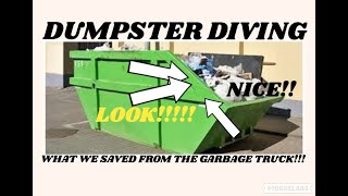 DUMPSTER DIVING - SAVING GREAT THINGS BEFORE THE GARBAGE TRUCK GETS THEM!!! LOOK AT THIS STUFF!!!