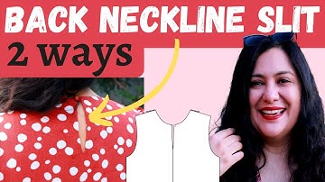 Back neckline SLIT with loop & button. 2 ways! Fun sewing technique with facings.