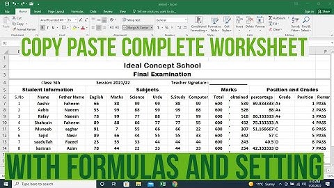 How To Copy and Paste A Compete Worksheet With Formulas and Settings in Excel