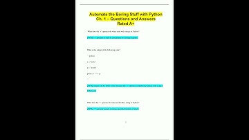 Automate the Boring Stuff with Python Ch 1  Questions and Answers Rated A1326