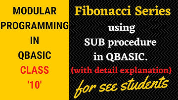 Fibonacci series in QBASIC:: 0 1 1 2 3 5 8 ... upto the 10th term