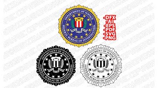 FBI Emblem SVG Sticker Decal Silhouette Cameo Cricut Cut File Dxf PNG