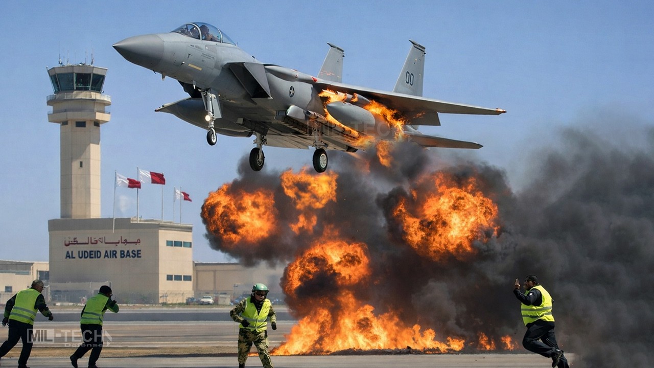 Внимание! Истребители F-15 взлетают с авиабазы ​​и свободно летают над зоной конфликта