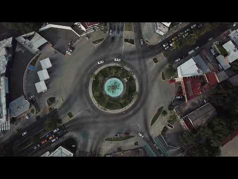 Drone observación Glorieta Monumental Colima, Colima, Hora pico vespertina