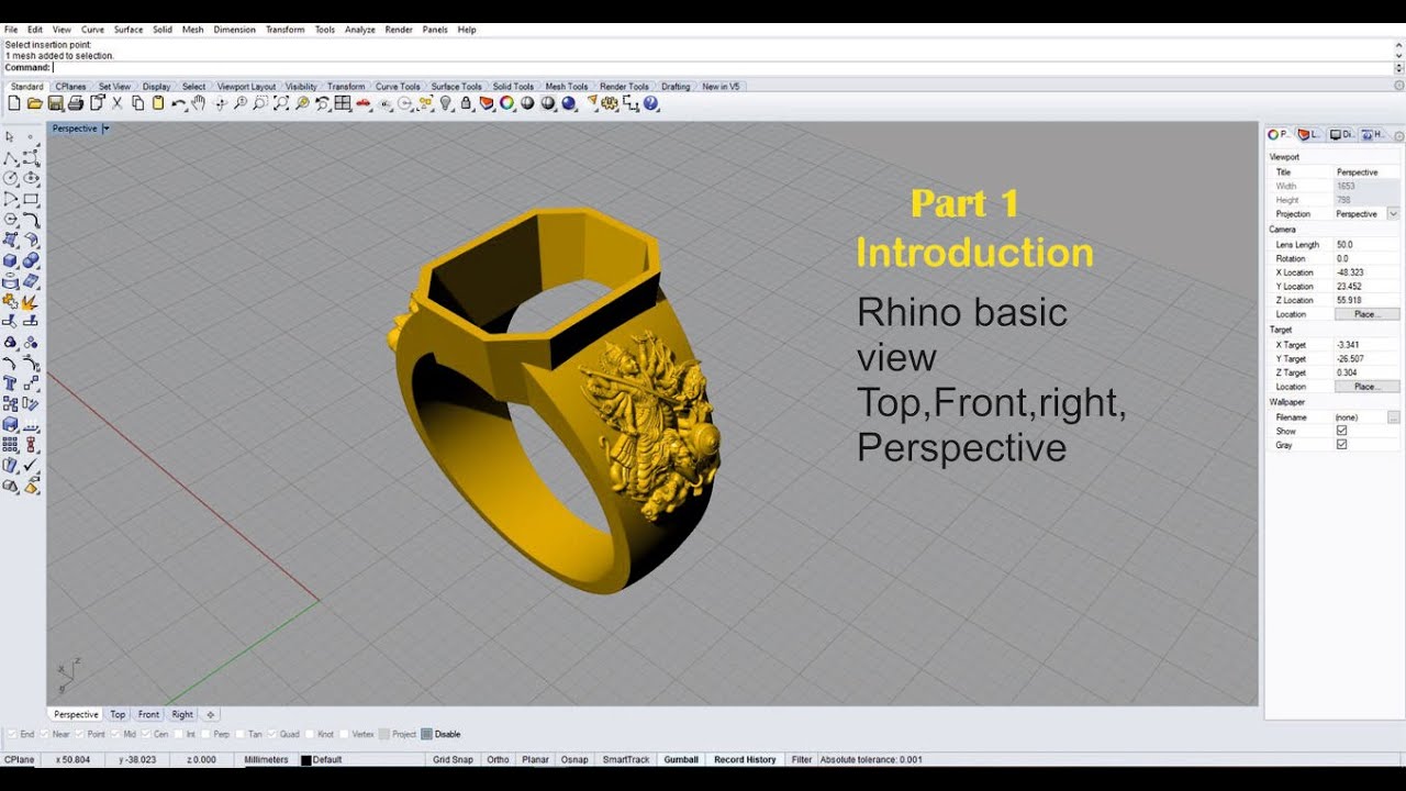 Rhino basic Introduction Part 1 - YouTube