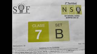 Sof Nso 2025-26 Set B Question Paper Sof Seience Olympiad L