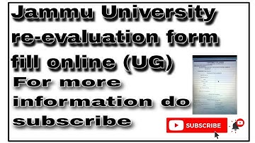 Re-evaluation ka form kase fill kare online UG | Jammu University re-evaluation form | UG