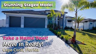 Cape Coral Florida Staged Model Pool Home for Sale - Luxury & Elegance