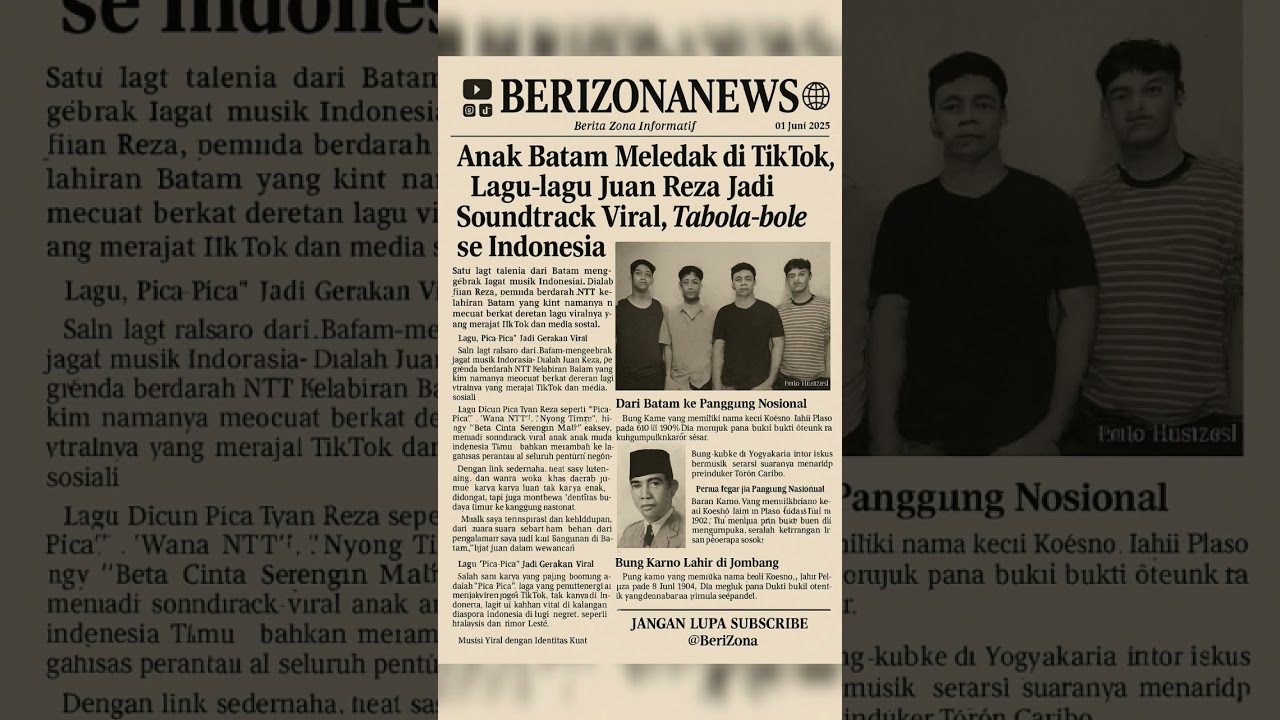 Anak Batam Meledak di Tiktok, Lagu Juan Reza Jadi Soundtrack Viral.