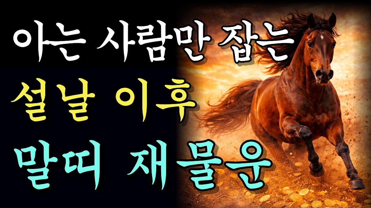 아는 사람만 잡는 설날 이후 말띠 재물운 | 명리학에서 밝히는 돈을 끌어당기는 주파수 | 만세력 | 사주