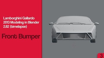Modeling a Lamborghini Gallardo Car (2013) in Blender 2.82 (timelapse) - Part 3: Front Bumper