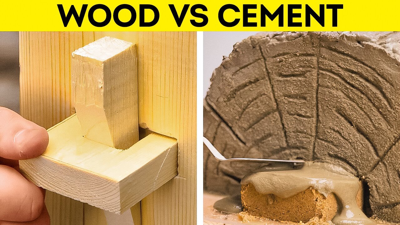 ⁣Exploring Materials: Wood & Cement for Stunning DIY Creations!