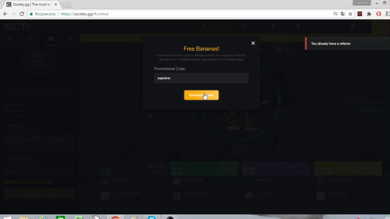 Code for society.gg Code: Supreme
