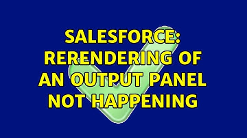 Salesforce: Rerendering of an output panel not happening