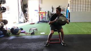 Seated Box Medicine Ball Shot-Put Throw