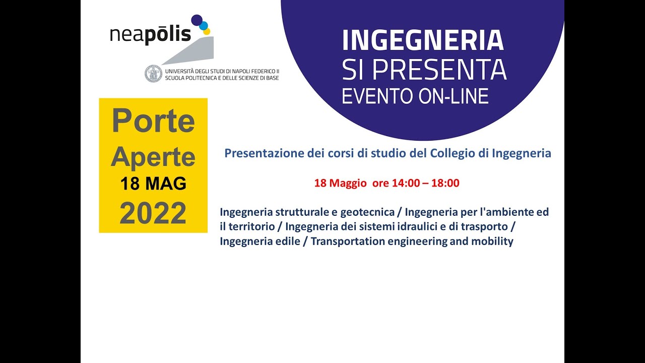 Ingegneria Informatica Unina Piano Di Studi Orientamento Magistrali UNINA 2022 - Ingegneria Area Civile - YouTube