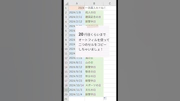 【EXCEL】Excelで祝日を1分で表示できる技！ #shorts [ExcelAPI]