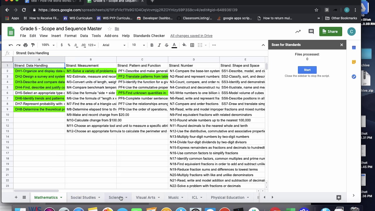 Curriculum Mapping: Standards Tracker