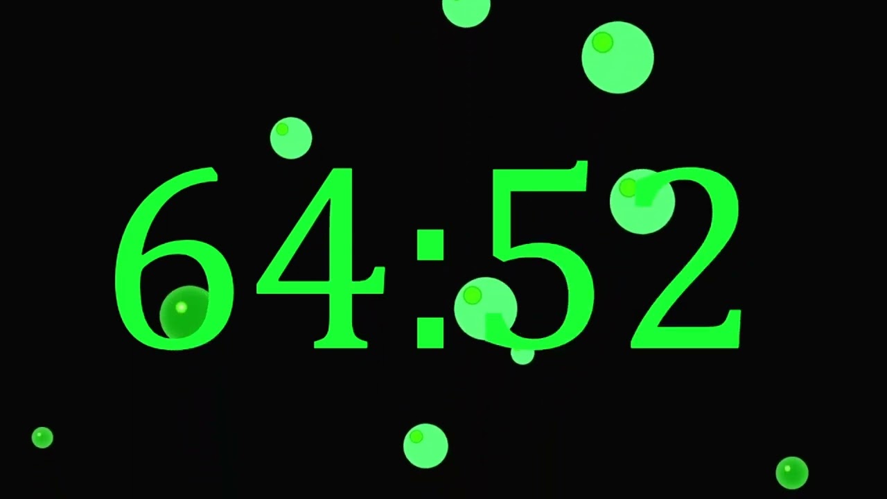 72 Minute Countdown Timer, without Music| Learn the Color Green| Colors| Animated Bubbles| Day 72