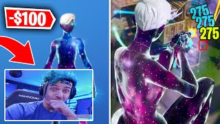 I GIFTED the *NEW* Galaxy Skins to Famous YouTubers after every death in Fortnite