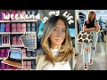 Vlog weekend in my life  shopping hauls homework  new purse