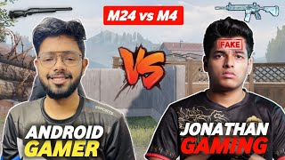 Jonathan Gaming VS Android Gamer | 1v1 Match M24 vs M4 TDM Intense Game - BGMI