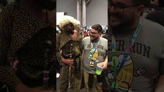 My friend meets Ruby Rhod from The Fifth Element at Comic Con.