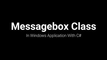 MessageBox in Window Application with C#