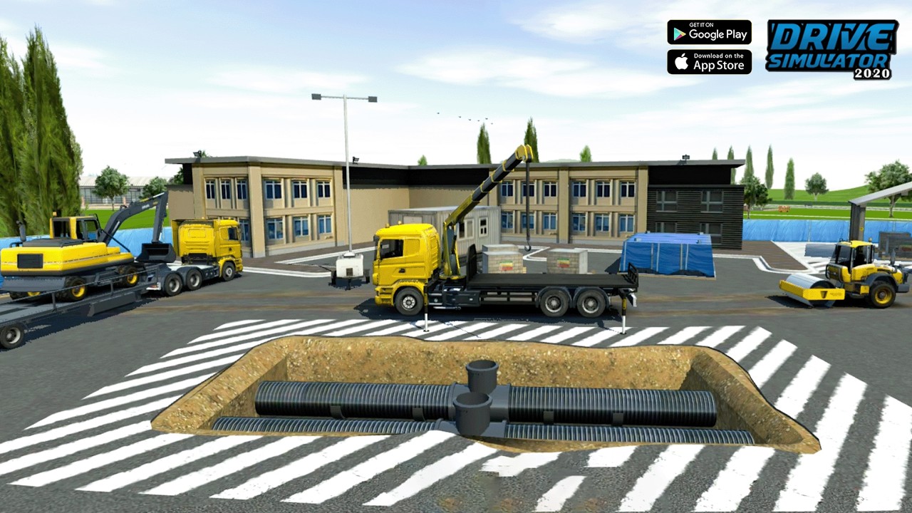 Drive Simulator 2020 | Crane Operations & Pipe Installation | Gameplay