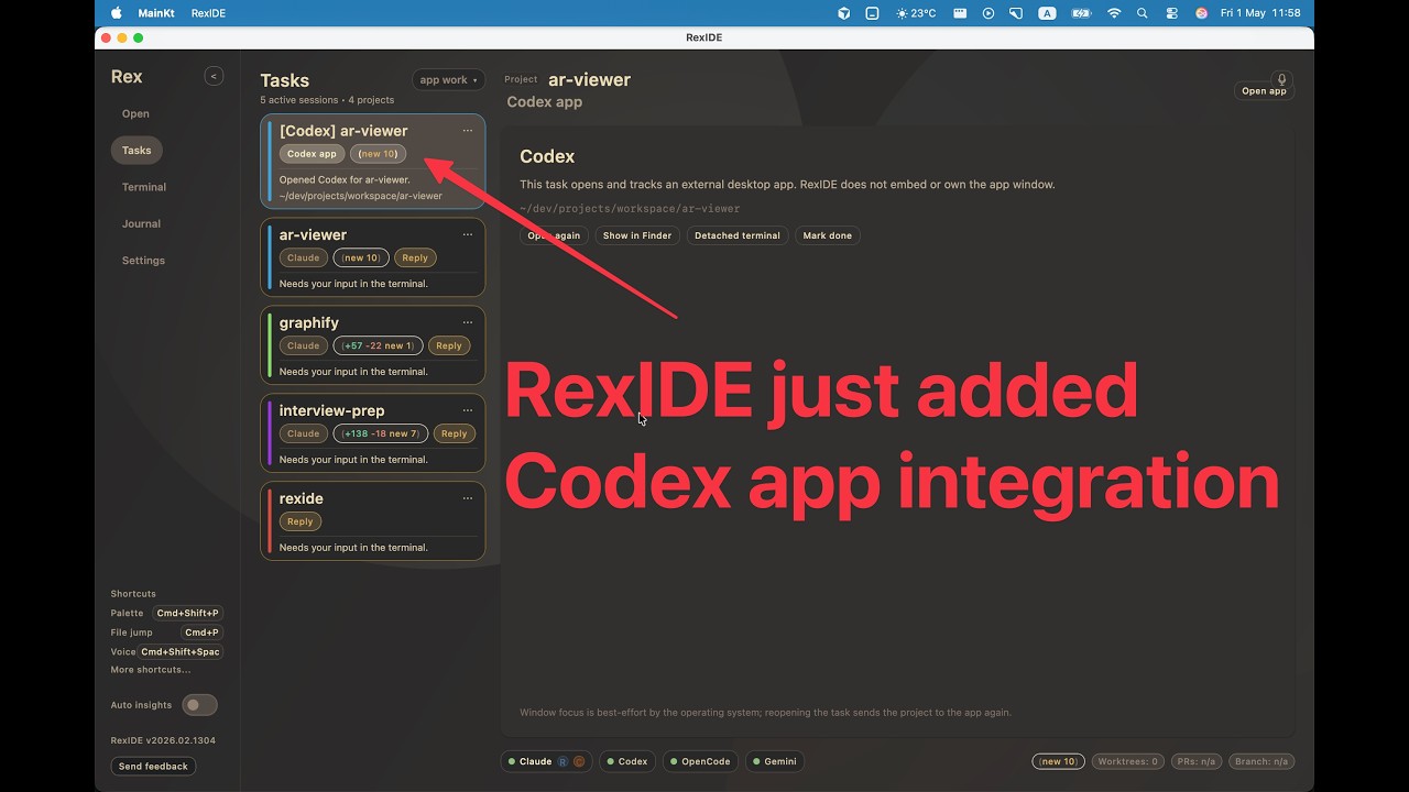 Claude + Codex CLI + Codex App + OpenCode + Gemini CLI — All Running ...