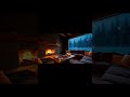 No Ads Fireplace Blizzard ASMR - Snow Storm Sleep Sound With Fireplace Burning For Deep Sleeping
