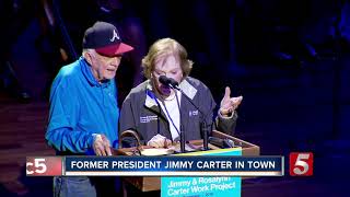 Former President Jimmy Carter in Nashville this week to help build affordable housing