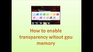 How to enable windows aero effects and transparecy in windows 7
