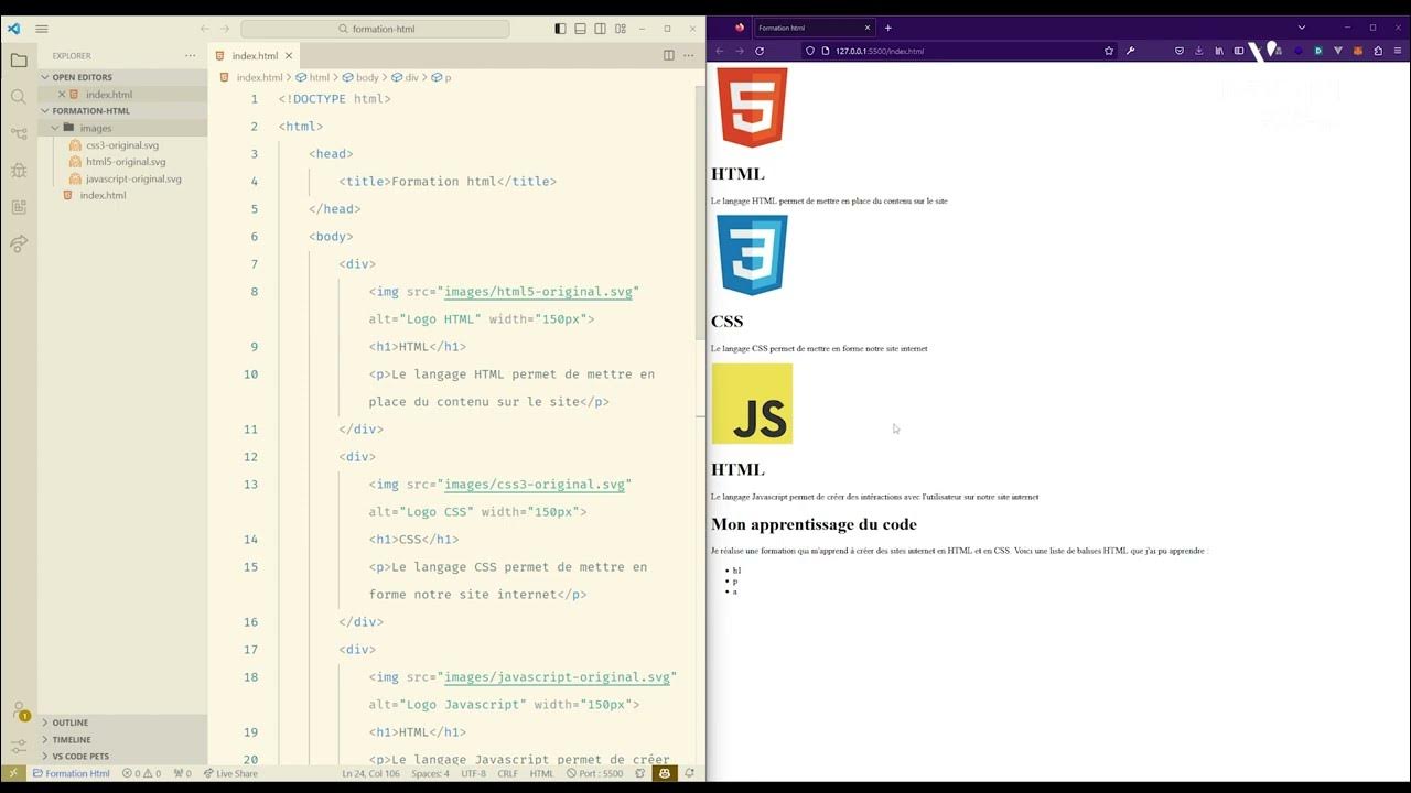 Formation HTML/CSS : Module 2, Exercice 2.6 - YouTube