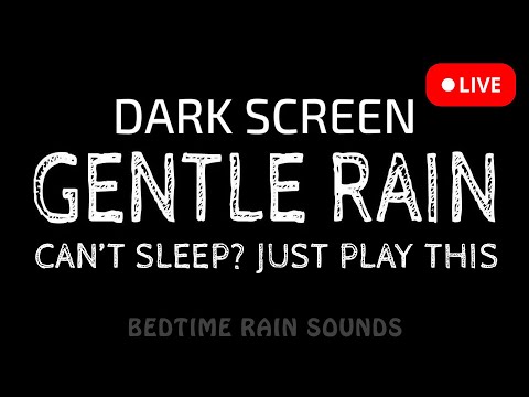 Gentle RAIN Sounds No Thunder To Calm Anxiety Sleep ASMR Black Screen LIVE 24 7 