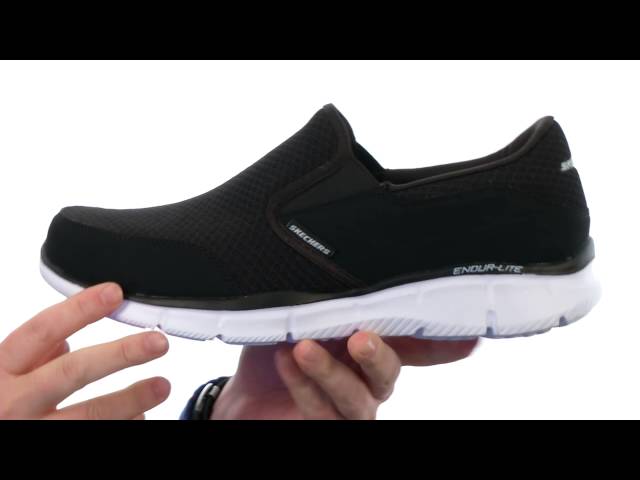 skechers black equalizer persistent slip on shoes