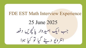 FDE EST Math Interview Experience June 2025