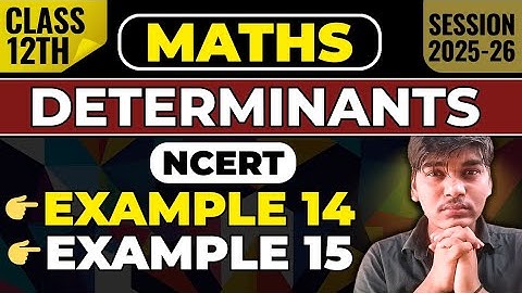 Class 12th Maths Determinants NCERT Example 14 & 15 Full Solution | Chapter 4 Example 14 & 15 